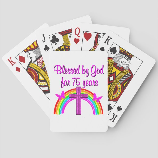75TH BIRTHDAY PRAYER PERSONALIZED DESIGN PLAYING CARDS (Back)
