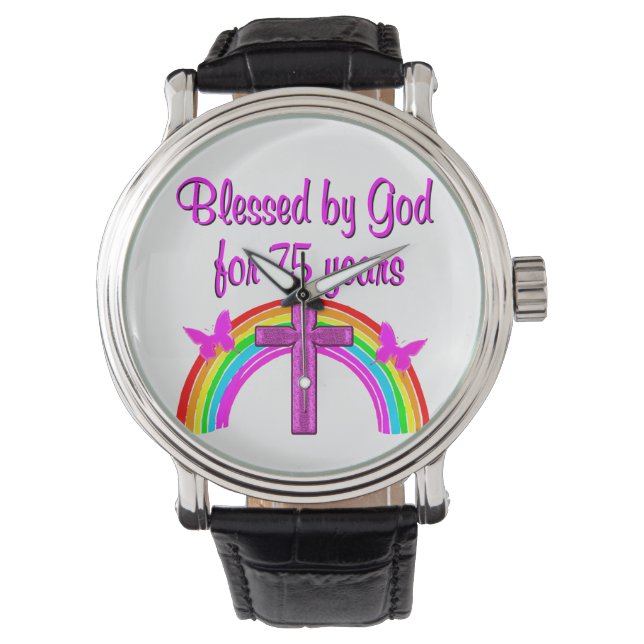 75TH BIRTHDAY PRAYER PERSONALIZED DESIGN WATCH (Front)