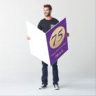 75th Birthday Purple and Gold Extra Large Jumbo