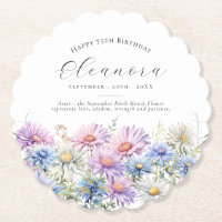 75th Birthday September Birth Flower Custom