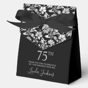 75th Birthday Silver Floral Thank You Favour Box