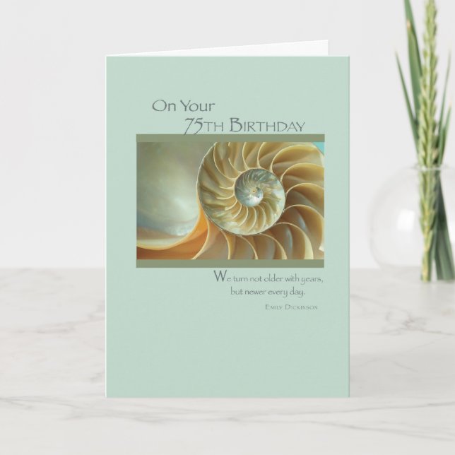 75th Birthday Spiral Shell Card (Front)