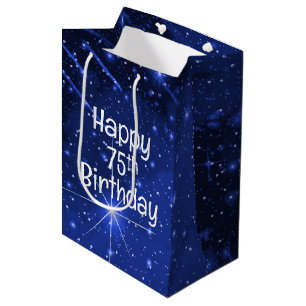75th Birthday Star Galaxy   Medium Gift Bag