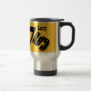 75th Birthday STARS Custom Name Big Numbers V049E1 Travel Mug