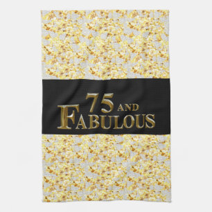75th Birthday Tea Towel