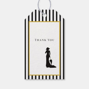 75th Birthday Thank You Favour Tag Black & Gold