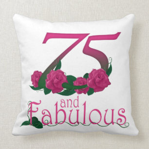 75th birthday Throw Pillow 20" x 20"