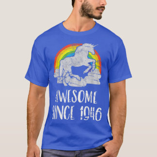 75th birthday, vintage unicorn, Awesome since 1946 T-Shirt