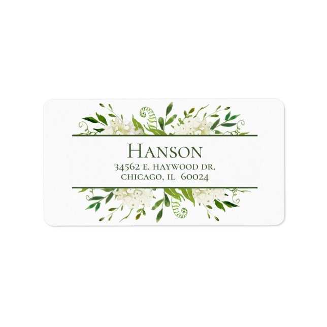 75th Birthday White Hydrangeas Return Address Label (Front)
