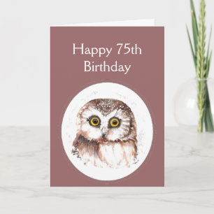 75th Birthday Who Loves You, Cute Owl Humour Card