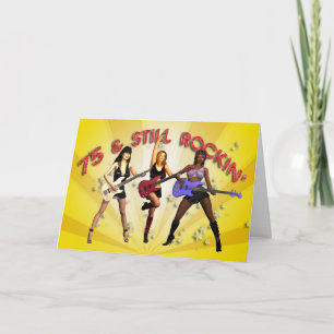 75th birthday with a girl band card
