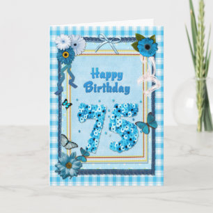 75th Birthday with a scrapbook effect Card