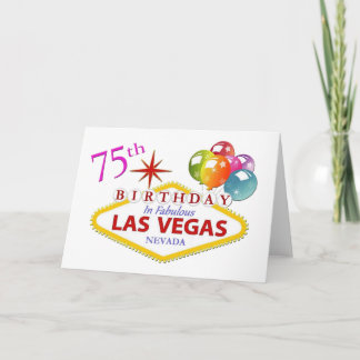 75th Las Vegas Birthday Card Standard (5" x 7")