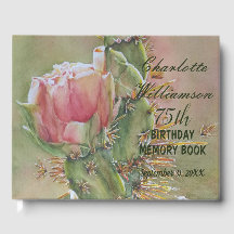 75th Peach Cactus Floral Birthday Memory