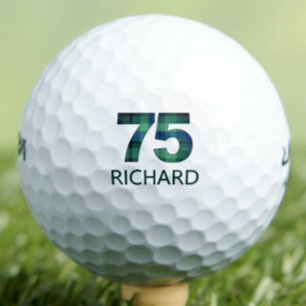 75th Plaid Gift for Co-Worker - 75 and Legendary Golf Balls