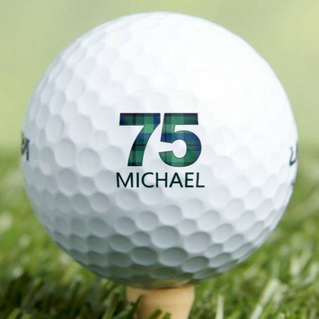75th Plaid Gift for Dad - 75 and Legendary Golf Balls (Creator Uploaded)