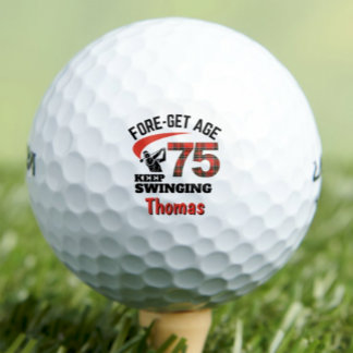 75th Plaid Gift for Stepdad – FORE-get Age Golf Balls