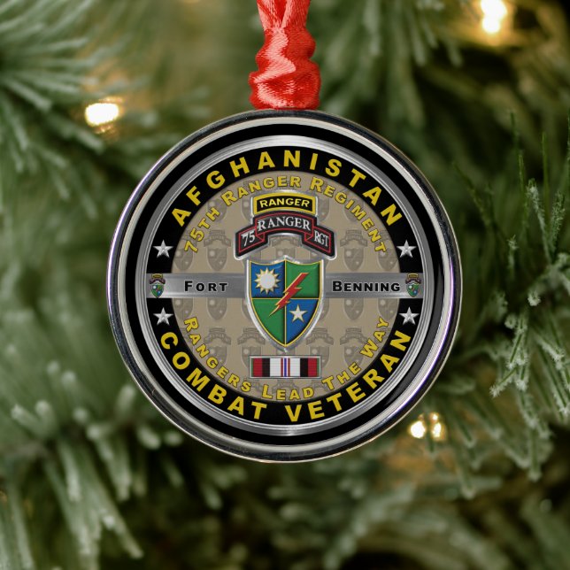 75th Ranger Regiment  Afghanistan Veteran Metal Tree Decoration (Tree)