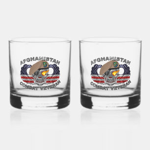 75th Ranger Regiment Afghanistan Veteran Whiskey Glass