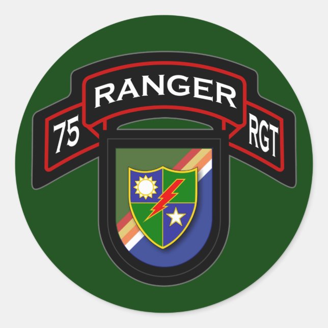 75th Ranger Regiment - Airborne Classic Round Sticker (Front)
