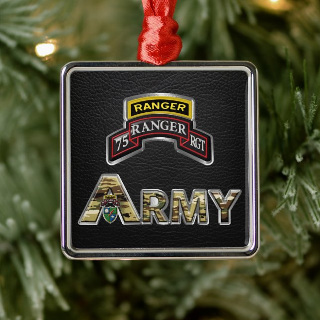 75th Ranger Regiment Christmas   Metal Tree Decoration (Tree)