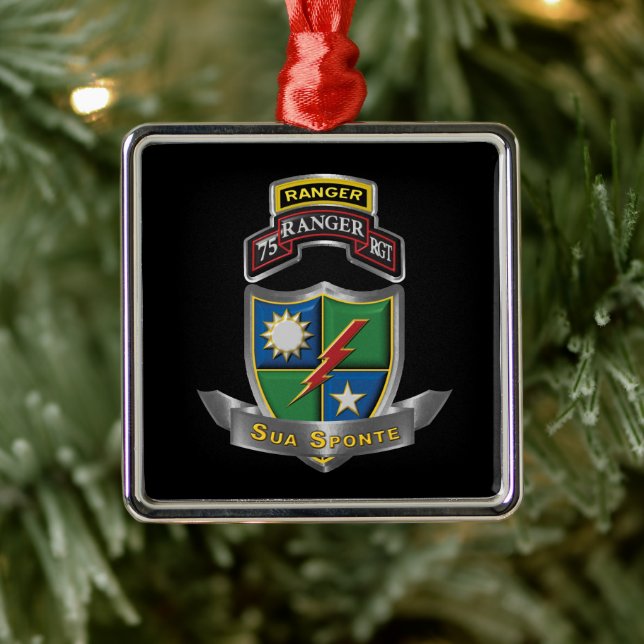 75th Ranger Regiment Christmas  Metal Tree Decoration (Tree)