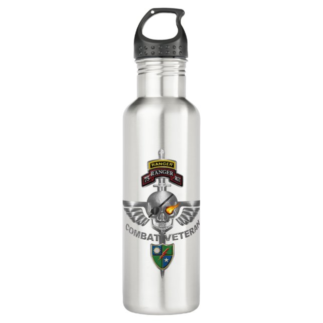 75th Ranger Regiment Combat Veteran 710 Ml Water Bottle (Front)