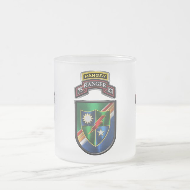 75th Ranger Regiment   Frosted Glass Coffee Mug (Center)