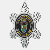 75th Ranger Regiment  Snowflake Pewter Christmas Ornament (Right)