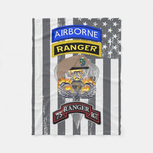 75th Ranger Regiment “Sua Sponte” Fleece Blanket (Front)
