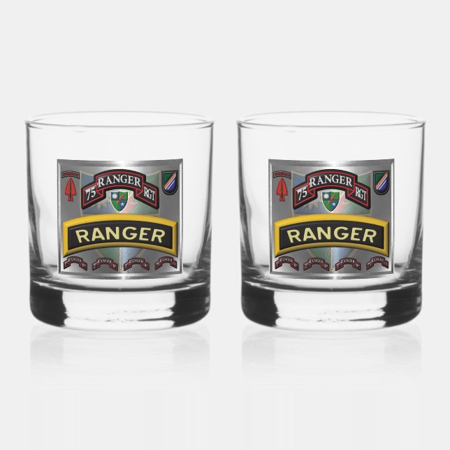 75th Ranger Regiment Whiskey Glass (Front)