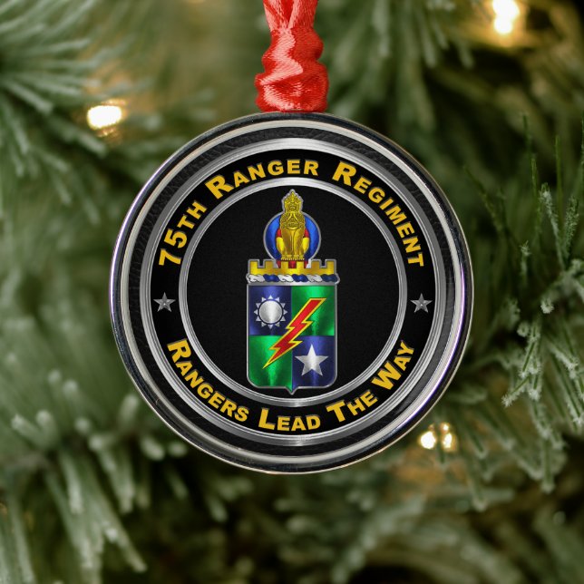 75th Ranger Regimental Crest Christmas   Metal Tree Decoration (Tree)