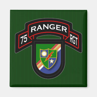 75th Ranger Rgt - scroll & flash Magnet