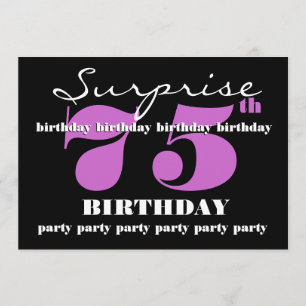75th SURPRISE Purple Birthday Party Template