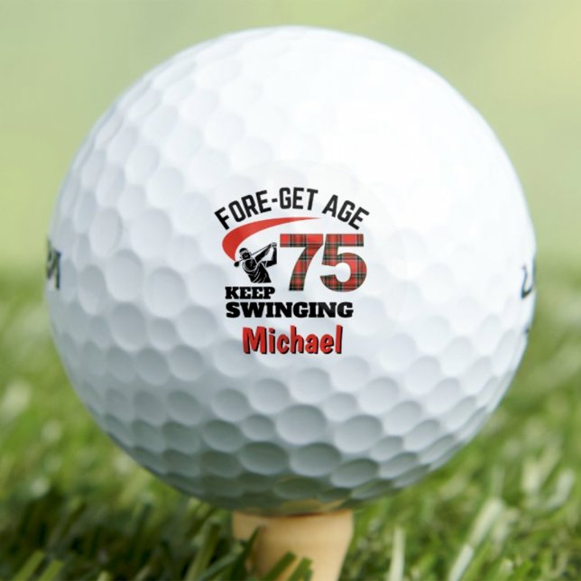 75th Tartan Gift for Dad – Keep Swinging 75 Golf Balls (Creator Uploaded)