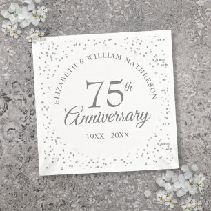 75th Wedding Anniversary Confetti Napkin