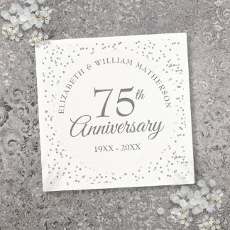 75th Wedding Anniversary Confetti Napkin