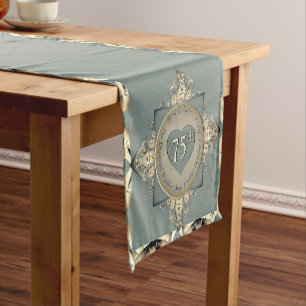 75th Wedding Anniversary Diamond  Short Table Runner