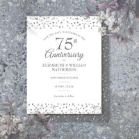 75th Wedding Anniversary Love Hearts Save the Date