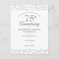 75th Wedding Anniversary Love Hearts Save the Date