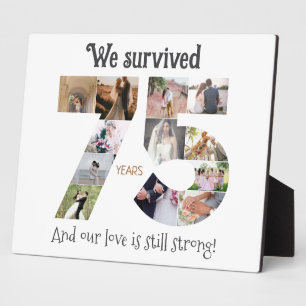 75th Wedding Anniversary Photo Plaque