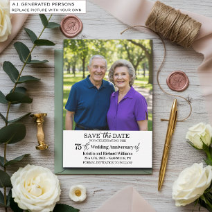 75th Wedding Anniversary Save the Date Photo Card