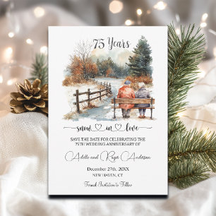 75th Wedding Anniversary Winter Landscape Romantic Save The Date