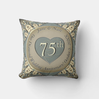 75th Wedding Diamond Anniversary Cushion