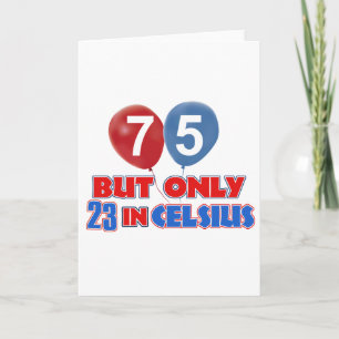 75th year old birthday designs card