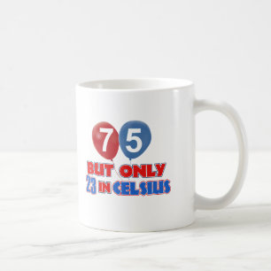 75th year old birthday designs coffee mug