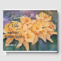 75th Yellow Daffodil Floral Birthday Memory