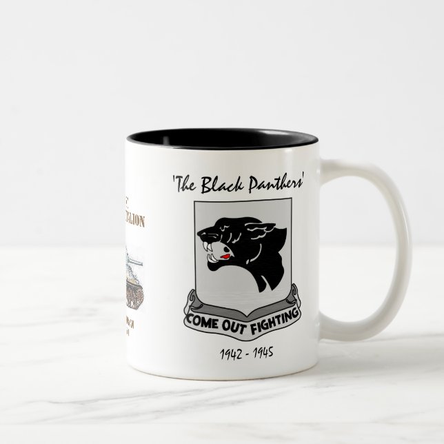 761st TANK BATTALION, BLACK PANTHERS, WW II Two-Tone Coffee Mug (Right)