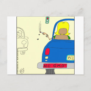 765 No GMO smoking lady Postcard