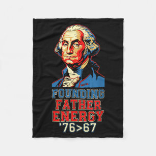 76 67 George Washington Founding Father History Fu Fleece Blanket